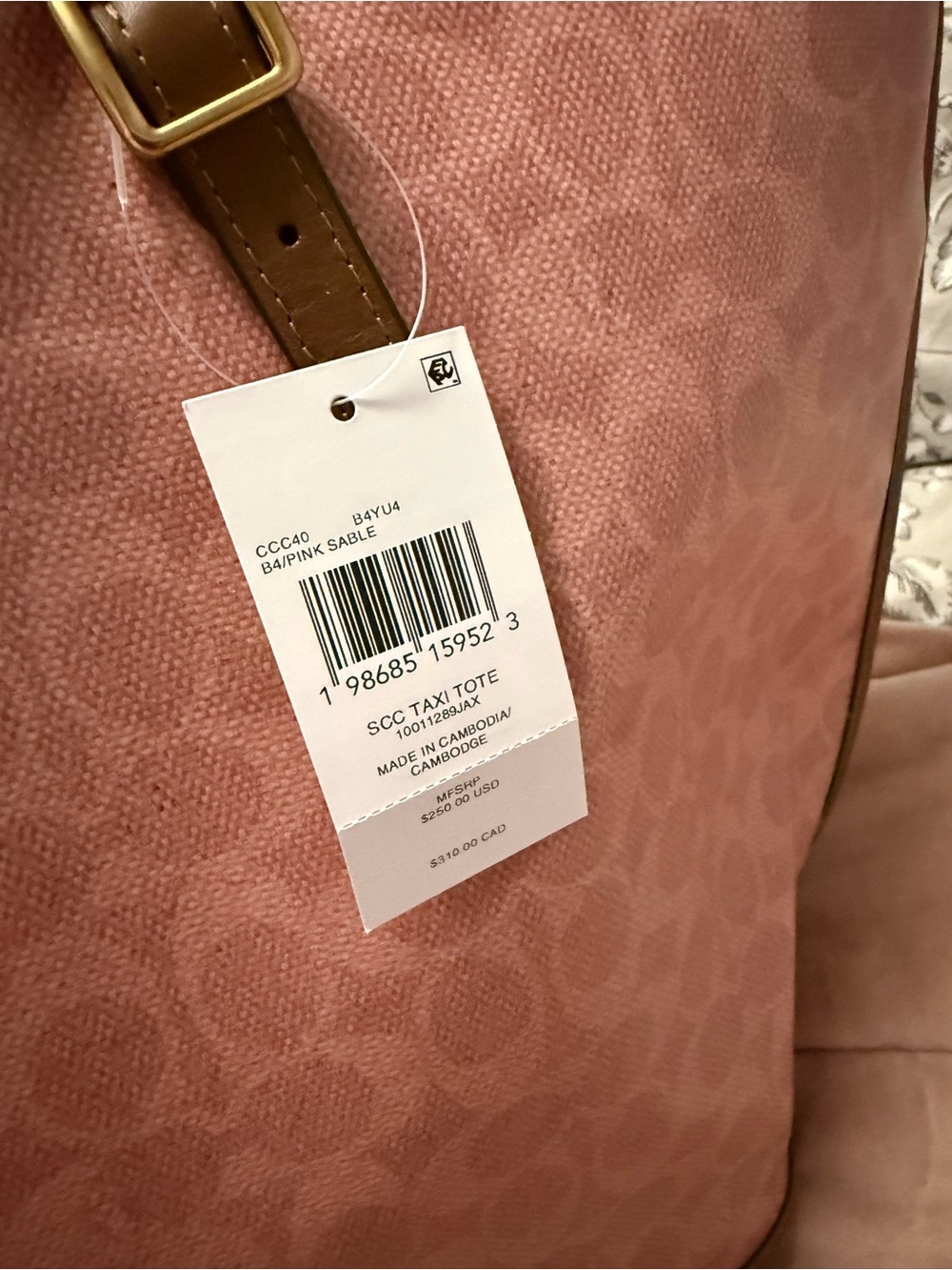 Coach Taxi Tote Large pink sable NWT - Picture 2 of 3